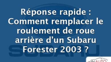 Réponse rapide : Comment remplacer le roulement de roue arrière d’un Subaru Forester 2003 ?