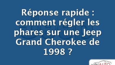 Réponse rapide : comment régler les phares sur une Jeep Grand Cherokee de 1998 ?