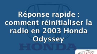Réponse rapide : comment réinitialiser la radio en 2003 Honda Odyssey
