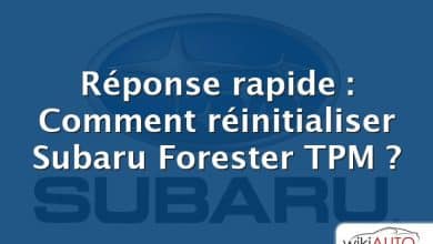 Réponse rapide : Comment réinitialiser Subaru Forester TPM ?