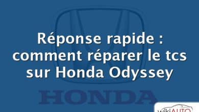 Réponse rapide : comment réparer le tcs sur Honda Odyssey