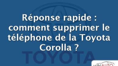 Réponse rapide : comment supprimer le téléphone de la Toyota Corolla ?