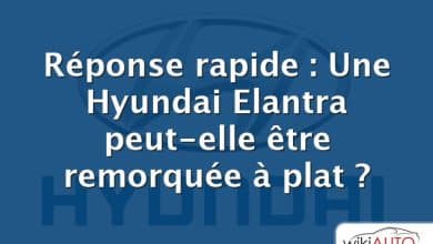 Réponse rapide : Une Hyundai Elantra peut-elle être remorquée à plat ?