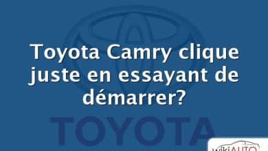 Toyota Camry clique juste en essayant de démarrer?
