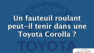 Un fauteuil roulant peut-il tenir dans une Toyota Corolla ?