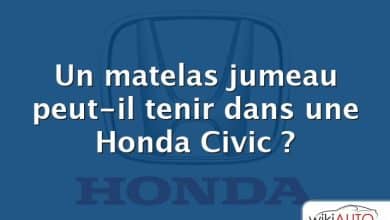 Un matelas jumeau peut-il tenir dans une Honda Civic ?