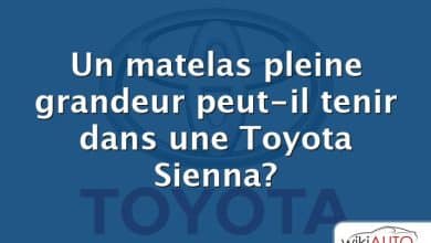 Un matelas pleine grandeur peut-il tenir dans une Toyota Sienna?