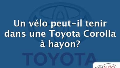 Un vélo peut-il tenir dans une Toyota Corolla à hayon?