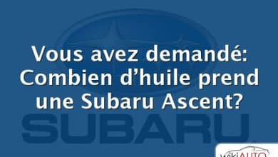 Vous avez demandé: Combien d’huile prend une Subaru Ascent?