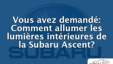 Vous avez demandé: Comment allumer les lumières intérieures de la Subaru Ascent?