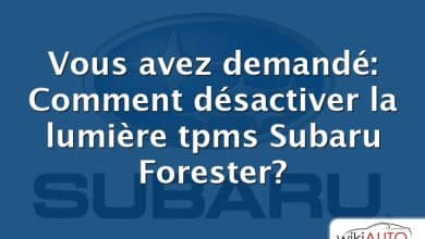 Vous avez demandé: Comment désactiver la lumière tpms Subaru Forester?