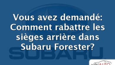 Vous avez demandé: Comment rabattre les sièges arrière dans Subaru Forester?