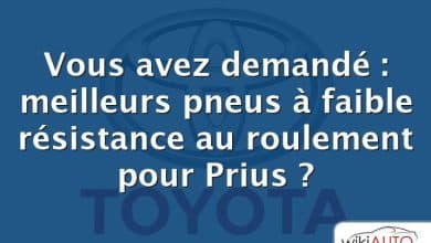 Vous avez demandé : meilleurs pneus à faible résistance au roulement pour Prius ?